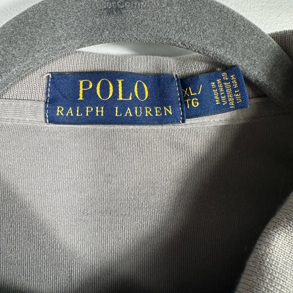 Polo Ralph Lauren Polo Shirt XL Gray Classic Logo Cotton‎ Short Sleeve